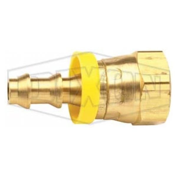 Ball Seat Hose Barb, 3/8-18 x 1/4 in Nominal, Female NPSM x Hose Barb, Brass, Domestic